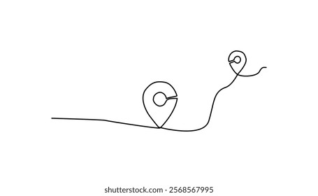 location icon continuous one line drawing