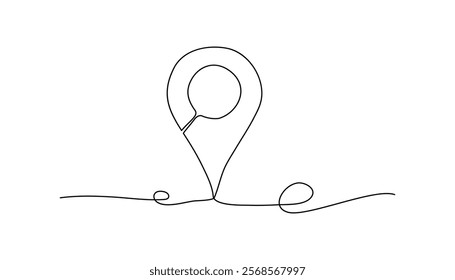 location icon continuous one line drawing