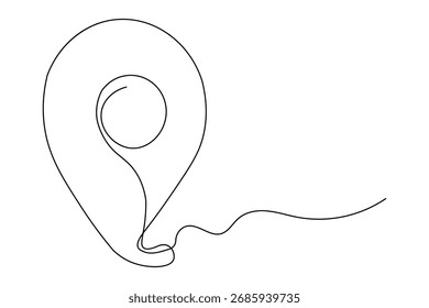 Icono de Locación Dibujo continuo de una sola línea en forma minimalista simple