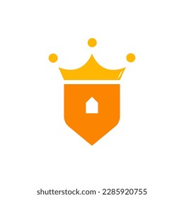 location icon with crown and home icon inside looks royal, luxurious feel freedom inside.