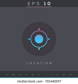 Location icon design on modern flat background