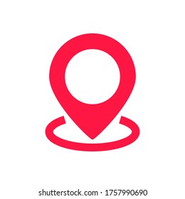 Diseño de iconos de ubicación con estilo de color rojo