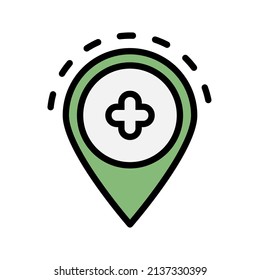 location icon design, vector illustration with line style, best used for banner or web application