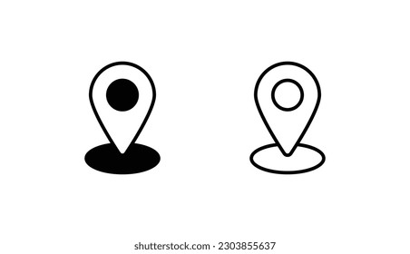 Diseño de icono de ubicación con ilustración de fondo blanco