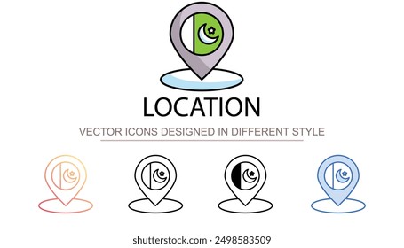 Location icon design with white background stock illustration