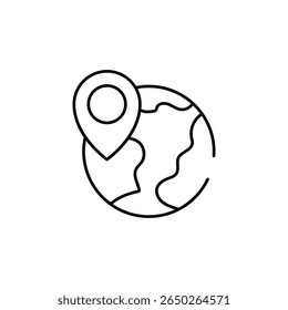 Design do ícone de localização com ilustração de estoque de fundo branco