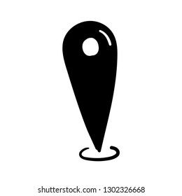 location icon doodle, hand drawn map pin