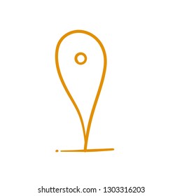 location icon doodle, hand drawn map pin