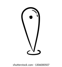 location icon doodle, hand drawn map pin