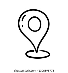 location icon doodle, hand drawn map pin