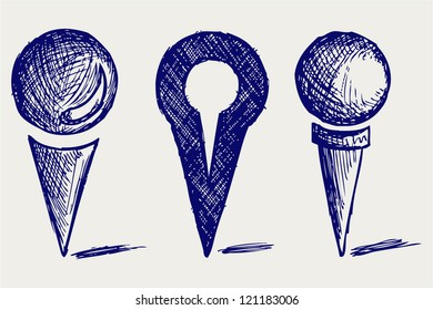 location Icon. Doodle style