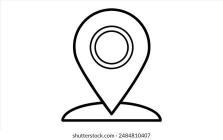 Location icon. Editable stroke. Vector illustration.