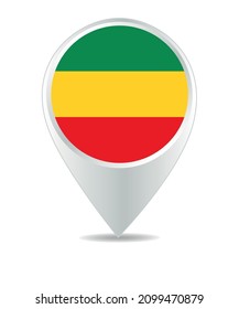 Location Icon for Ethiopia Flag, Vector