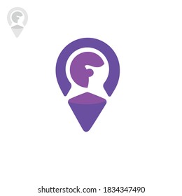 Location icon, F logo, website favicon vector design with 3d style