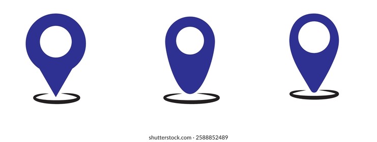 Location icon. fill and line location icon. Map pin. gps. place marker. GPS location symbol collection. Set of map pin location icons. Modern map markers. isolated on white