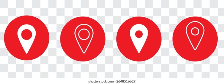 Location icon. fill and line location icon. Map pin. gps. place marker. GPS location symbol collection. Set of map pin location icons. Modern map markers. isolated on white