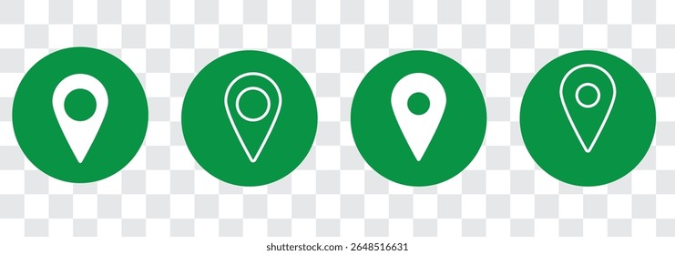 Location icon. fill and line location icon. Map pin. gps. place marker. GPS location symbol collection. Set of map pin location icons. Modern map markers. isolated on white