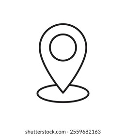 Location icon Flat art in black and white isolated
