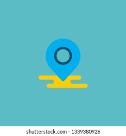 Location icon flat element. Vector illustration of location icon flat isolated on clean background for your web mobile app logo design.