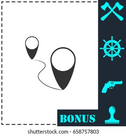 Location icon flat. Simple vector symbol and bonus icon