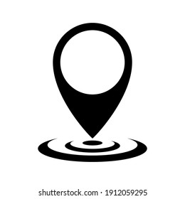 Location icon in flat style. Black navigation icon. Map pointer icon isolated. Vector illustration.