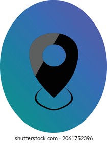 Location icon in flat style with on Gradient background. Vector illustration.