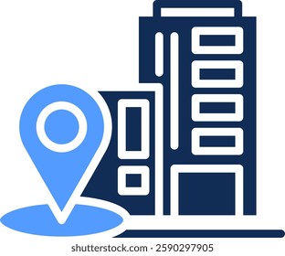 Location Icon Glyph Color Vector Illustration