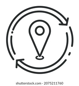 Icono de ubicación para el GPS para identificar el destino