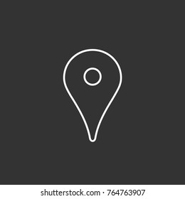 Location icon, gps marker linear icon