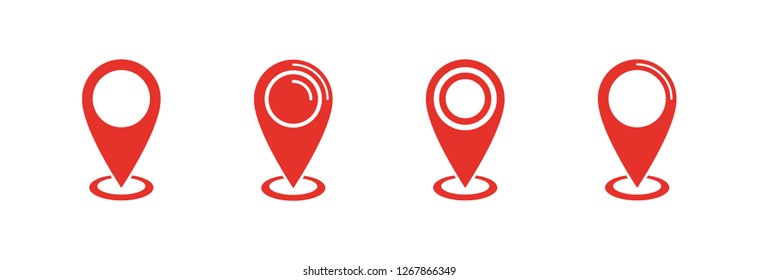 Location icon, gps pointer, map pin vector