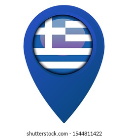 Location Icon for Greece Flag, Vector, Illustration, Eps File