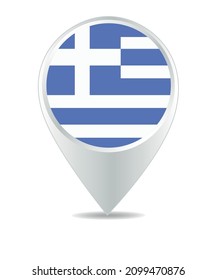 Icono de ubicación para bandera de Grecia, vector