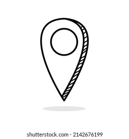 Icono de ubicación dibujado en fondo blanco.