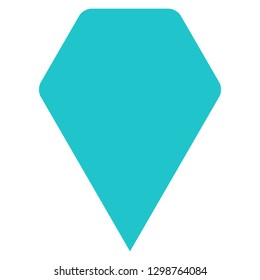 Location icon hexagon map pin sign is isolated on white background. Web button for internet cartography is created in flat style. The design graphic element is saved as a vector illustration