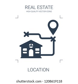 location icon. high quality filled location icon on white background. from real estate collection flat trendy vector location symbol. use for web and mobile