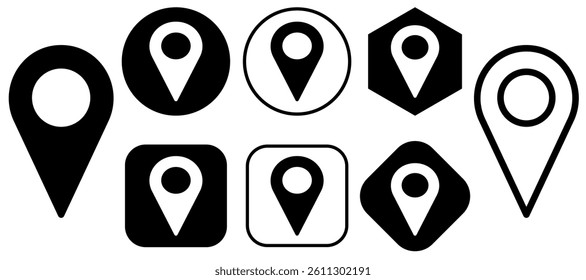 location icon illustration. Location pin icon set. Search map icon