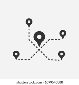 Location icon illustration,vector distance sign symbol