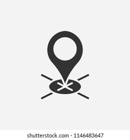 Location icon illustration,vector pin sign symbol