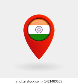 Location Icon for India Flag, Vector, Illustration, Eps File