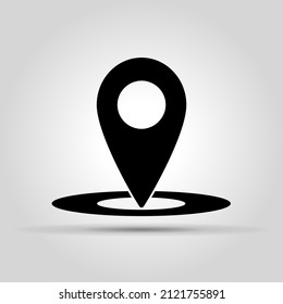 Location icon, isolated background. The conceptual point of the target, the position on the map and the symbol of the target or point. Isolated object. Vector Illustration.