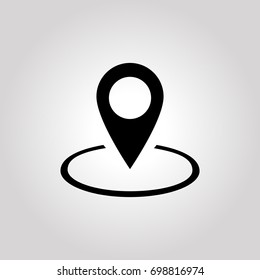 Location icon, isolated background. The conceptual point of the target, the position on the map and the symbol of the target or point. Vector Illustration.