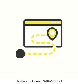 icono de ubicación, icono de color aislado tema comercio electrónico