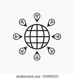 location  icon,  isolated. Flat  design.