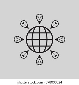 location  icon,  isolated. Flat  design.