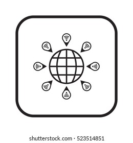 location   icon, isolated. Flat  design. 