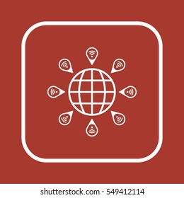 location   icon, isolated. Flat  design. 