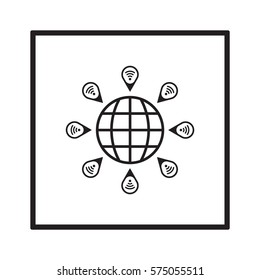 location   icon, isolated. Flat  design. 