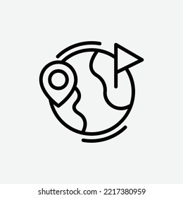 location icon, isolated Logistics outline icon in light grey background, perfect for website, blog, logo, graphic design, social media, UI, mobile app