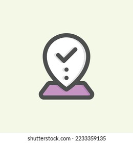  location icon, isolated office colored outline icon in light blue background, perfect for website, blog, logo, graphic design, social media, UI, mobile app