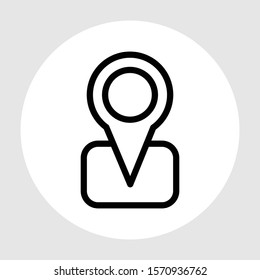 Location icon isolated on abstract background
